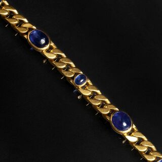 A Curbchain Bracelet with Sapphires