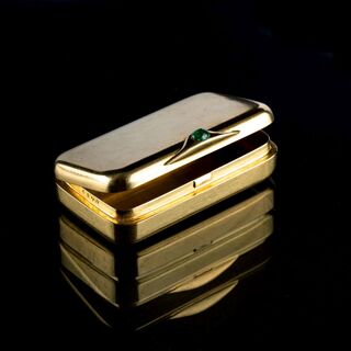 A small Gold Box with Emerald