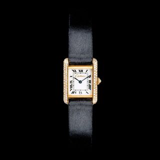 A Ladies' Wristwatch with Diamonds 'Tank'