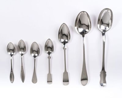 A Bundle of 19 Soup and Serving Spoons