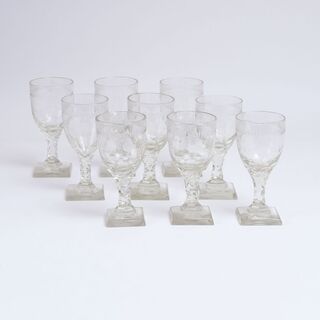 A Set of 9 Goblet Glasses