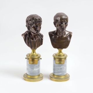 A Pair of Classicist Portrait Busts 'Virgil' and 'Cicero'