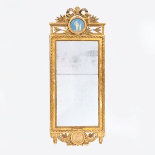 A Louis XVI Mirror with Figure Tondo