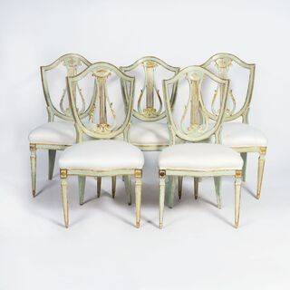 A Set of 5 Gustavian Chairs