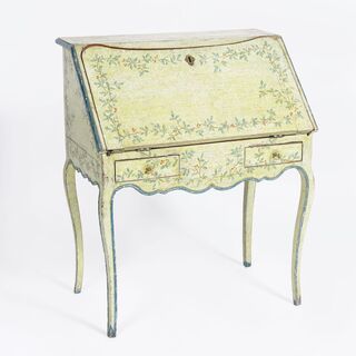 A Writing Desk 'Bureau en Pente' with Floral Painting