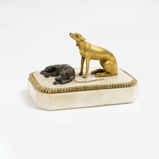 Paperweight with Greyhound Pair