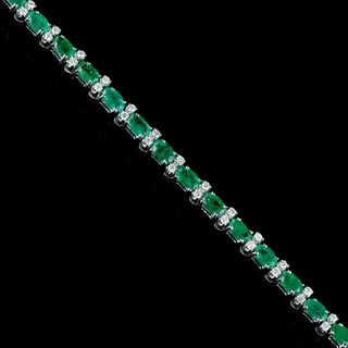 Farbfeines Smaragd-Brillant-Armband