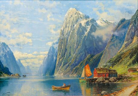 Postschiff im Fjord