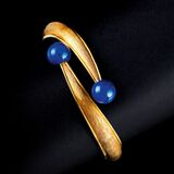 A Bangle Bracelet with Lapis Lazuli - image 1