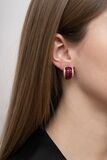 A Pair of Earrings with Ruby Carrés and Diamonds - image 2