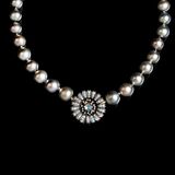 A Tahiti Pearls Necklace with two Precios stone Clasps - image 1