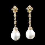 A Pair of Southsea Pearl Diamond Earrings - image 1