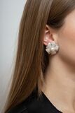 A Pair of Pearl Diamond Earrings in Flowershape - image 2