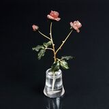 A Miniature Vase with Rose Branch in the Style of Fabergé - image 1