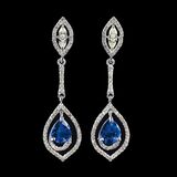 A Pair of Tanzanite Diamond Earpendants - image 1