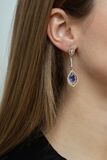 A Pair of Tanzanite Diamond Earpendants - image 2