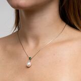 A Southseapearl Emerald Pendant on Necklace - image 2