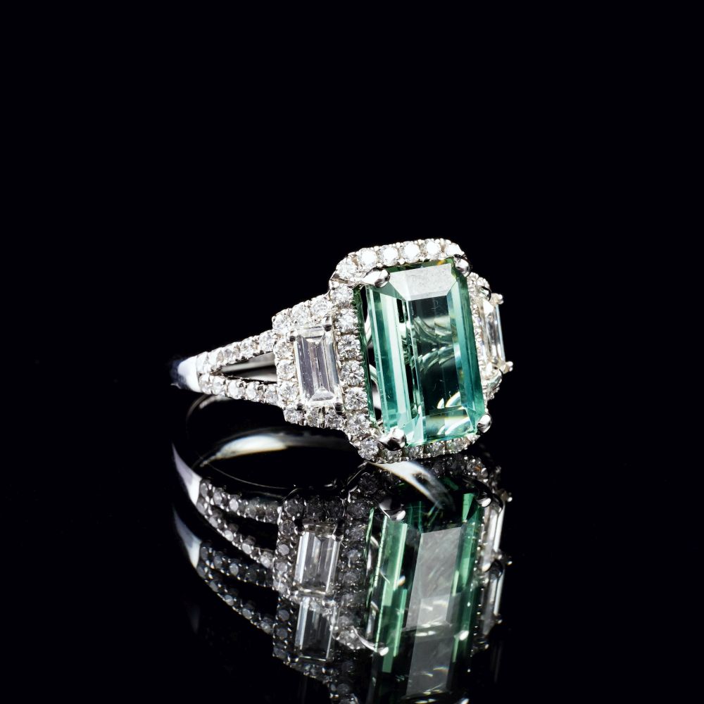 A Tourmaline Diamond Ring - image 2