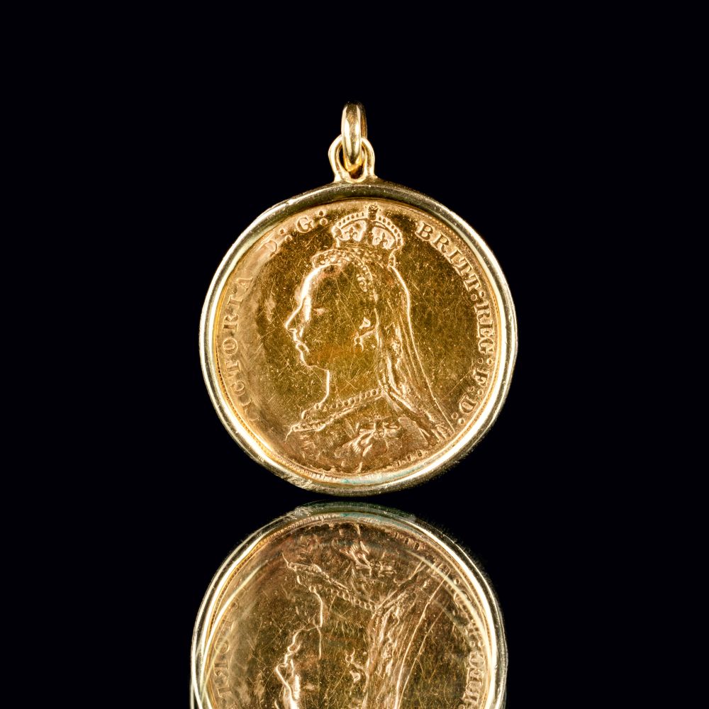 A Pendant with Sovereign Coin Victoria 'Jubilee Coinage'