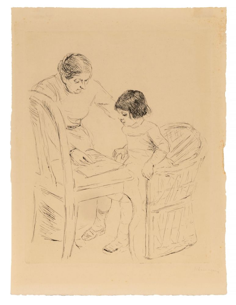 Max Liebermann - Vor der Bilderfibel - Looking at a Picture Book Vor der Bilderfibel - Looking at a Picture Book