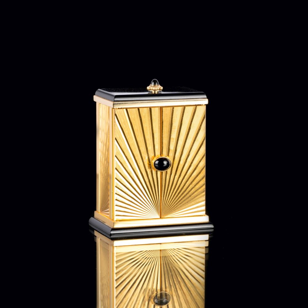 A Travel Alarm Clock 'Art-déco Miniature Cabinet' - image 3