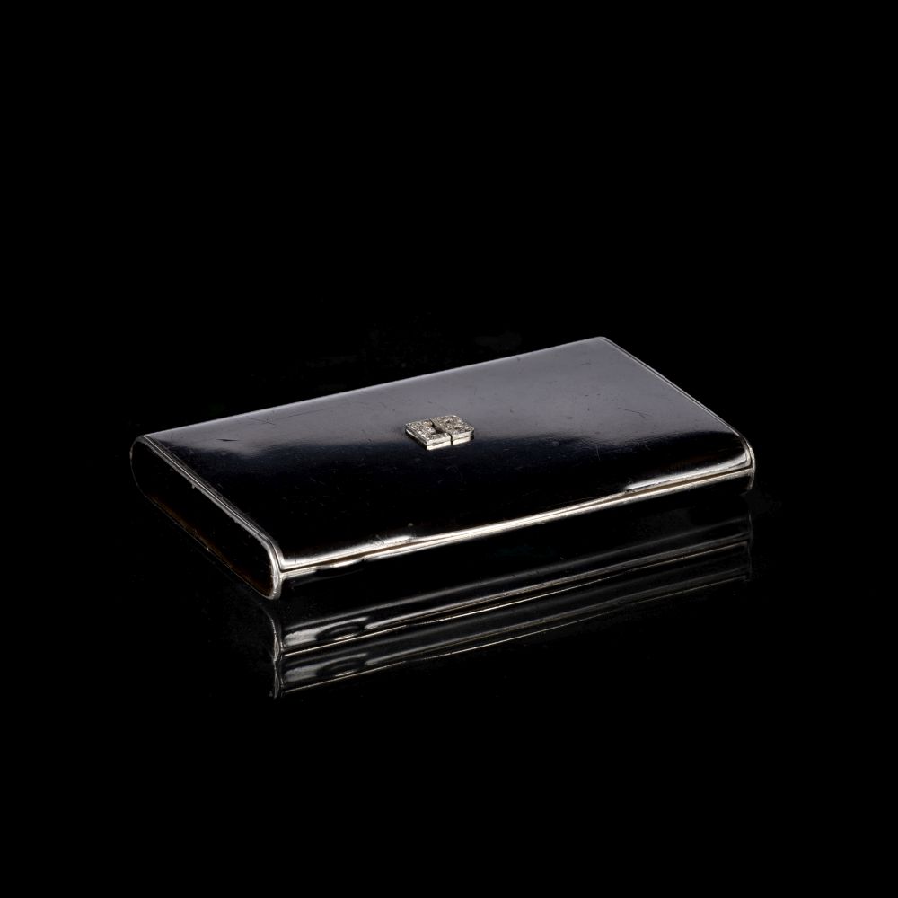 An Onyx Calling Card with Diamond Monogram