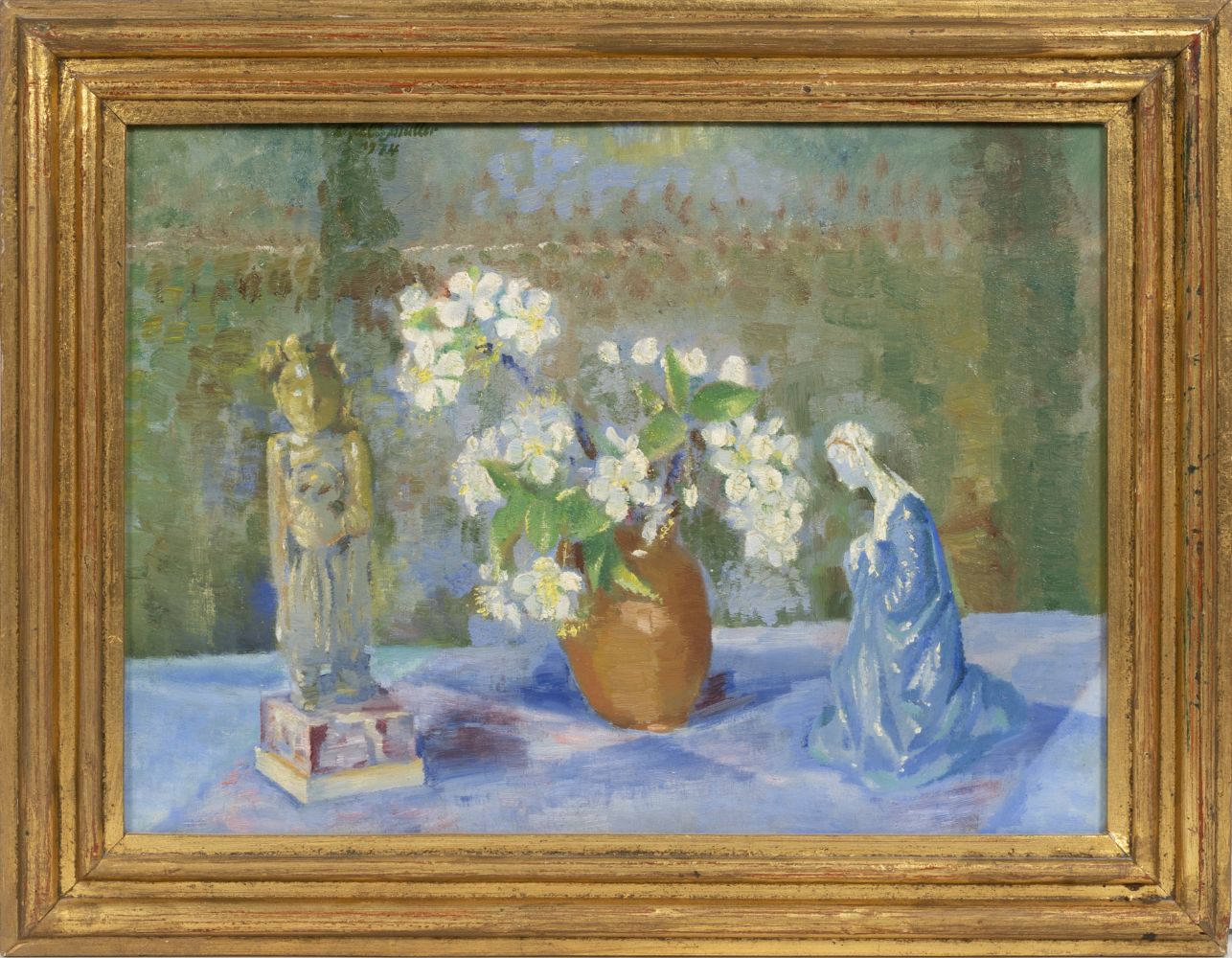 Stilleben mit Blumen und Figuren - Bild 2