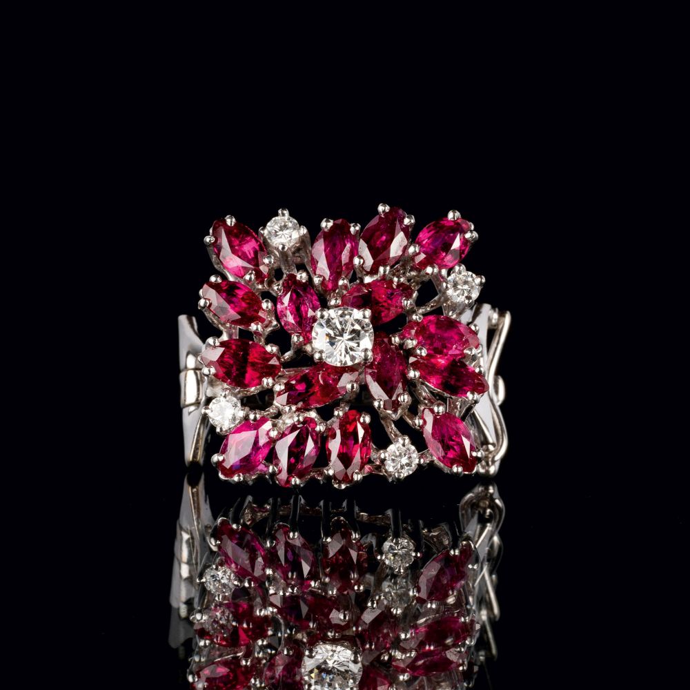A Necklace Clasp with Rubies and Diamonds A Necklace Clasp with Rubies and Diamonds