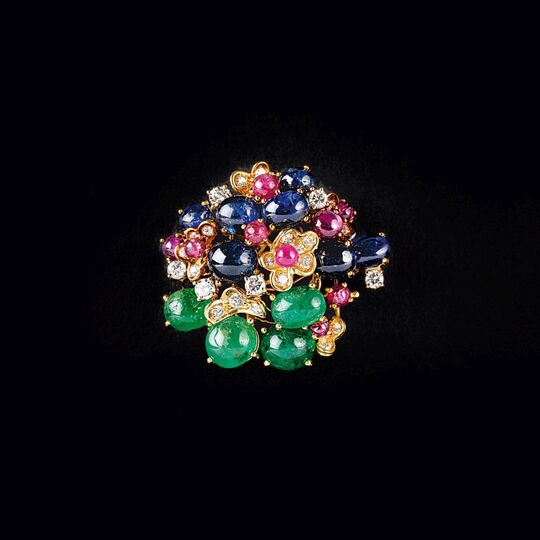 A Vintage Brooch with Precious Stones