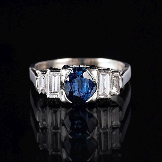 A Sapphire Diamond Ring