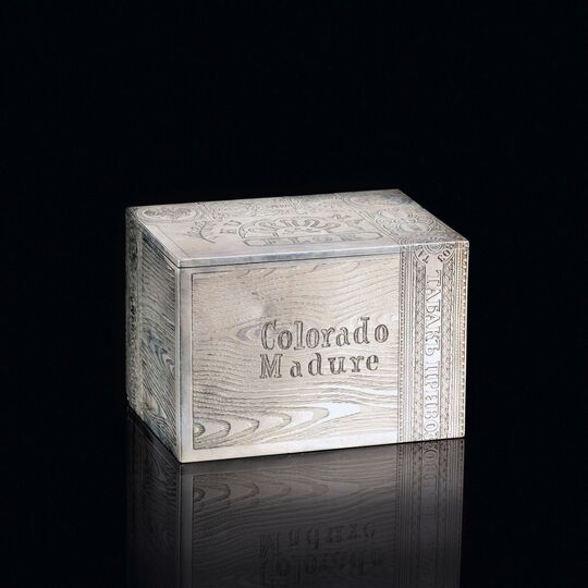 Zigarren-Box mit Trompe l'Oeil-Dekor