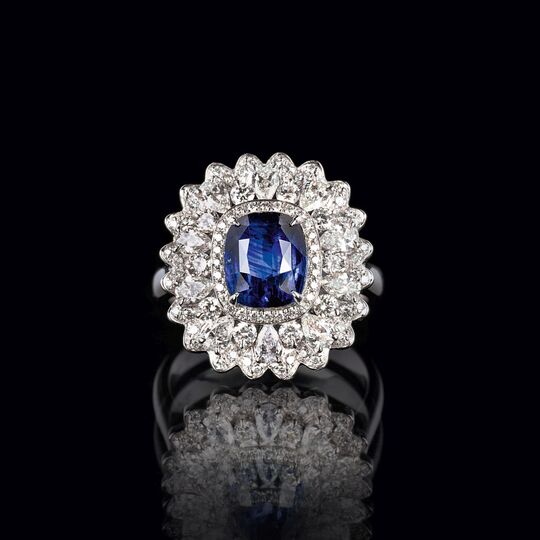 A Sapphire Diamond Ring