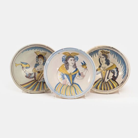 Three Faience Bowls 'Falconess'