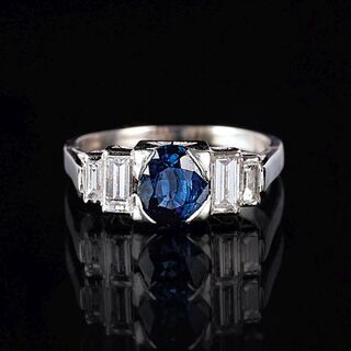 A Sapphire Diamond Ring