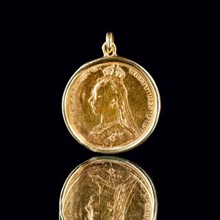 A Pendant with Sovereign Coin Victoria 'Jubilee Coinage'