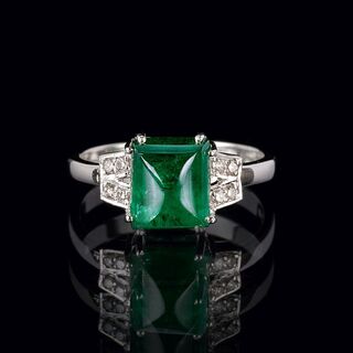 An Emerald Diamond Ring