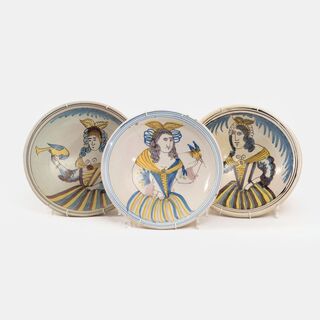 Three Faience Bowls 'Falconess'