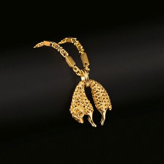 A Pendant 'Toison d'Or' on long Gold Necklace