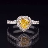 A heartshaped Fancy Intense Diamond Ring - image 1