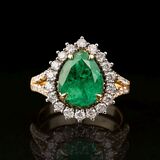 Vivid Green Smaragd-Ring mit Brillanten - Bild 1