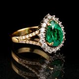 Vivid Green Smaragd-Ring mit Brillanten - Bild 2