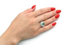A Tourmaline Diamond Ring - image 3
