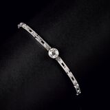 A Platinum Bracelet with Alt Cut Diamond - image 1