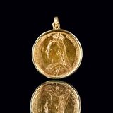 A Pendant with Sovereign Coin Victoria 'Jubilee Coinage'