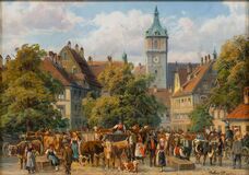 Viehmarkt im Sommer - Bild 1