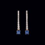 A Pair of Diamond Sapphire Earpendants - image 1