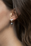 A Pair of Diamond Earrings with Tahiti Pearls - image 2