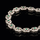 An Art-déco Emerald Diamond Bracelet - image 2
