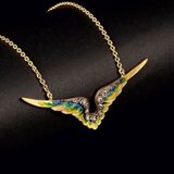 An Enamel Diamond Pendant 'Wings'