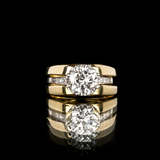 A fine Bicolour Solitaire Diamond Ring - image 1